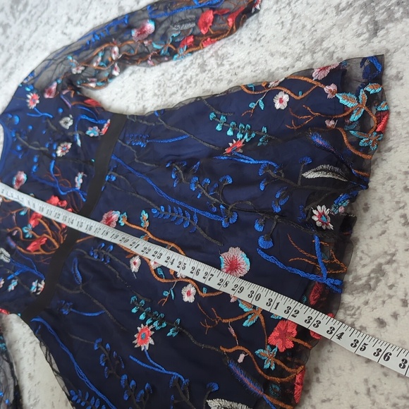 Floral dress with sheer sleeves | size M - Picture 2 of 7